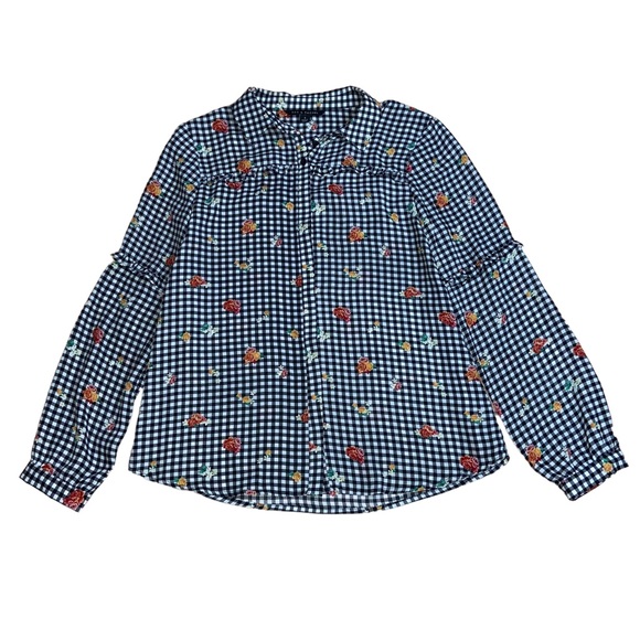 Zac & Rachel Floral Check Button Down Shirt - women’s Small - Picture 14 of 14